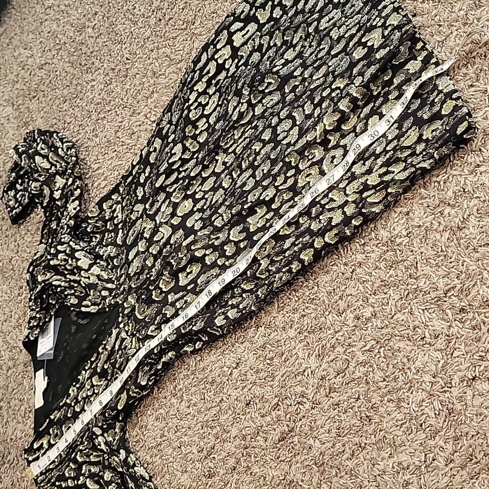 Michael Kors Mini Dress Gold Black Long Sleeve Cocktail Holiday Party NYE 4 New - Picture 15 of 16